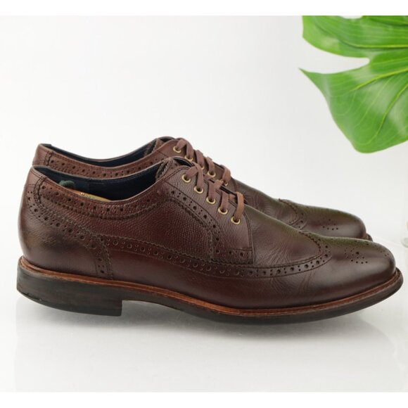 Cole Haan Mens Cooper‎ Oxford Size 11 M Brown Leather Wingtip Brogue Dress Shoe main image 11